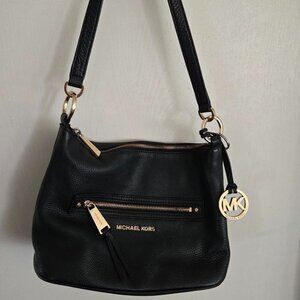 Michael Kors Black Leather Lupita Crossbody Purse